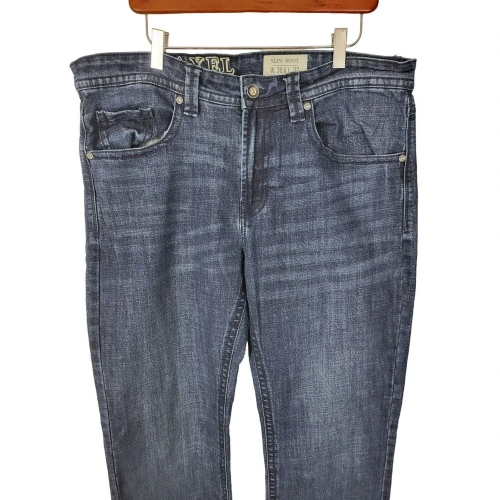 T.K. Axel Jeans 36X32 Mens Slim Bootcut High Rise Dark Wash Denim Bottoms